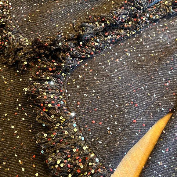 Teri John Ricky Freeman jacket and skirt, Size 10 Brown Multi Colour Sequins - Picture 5 of 13